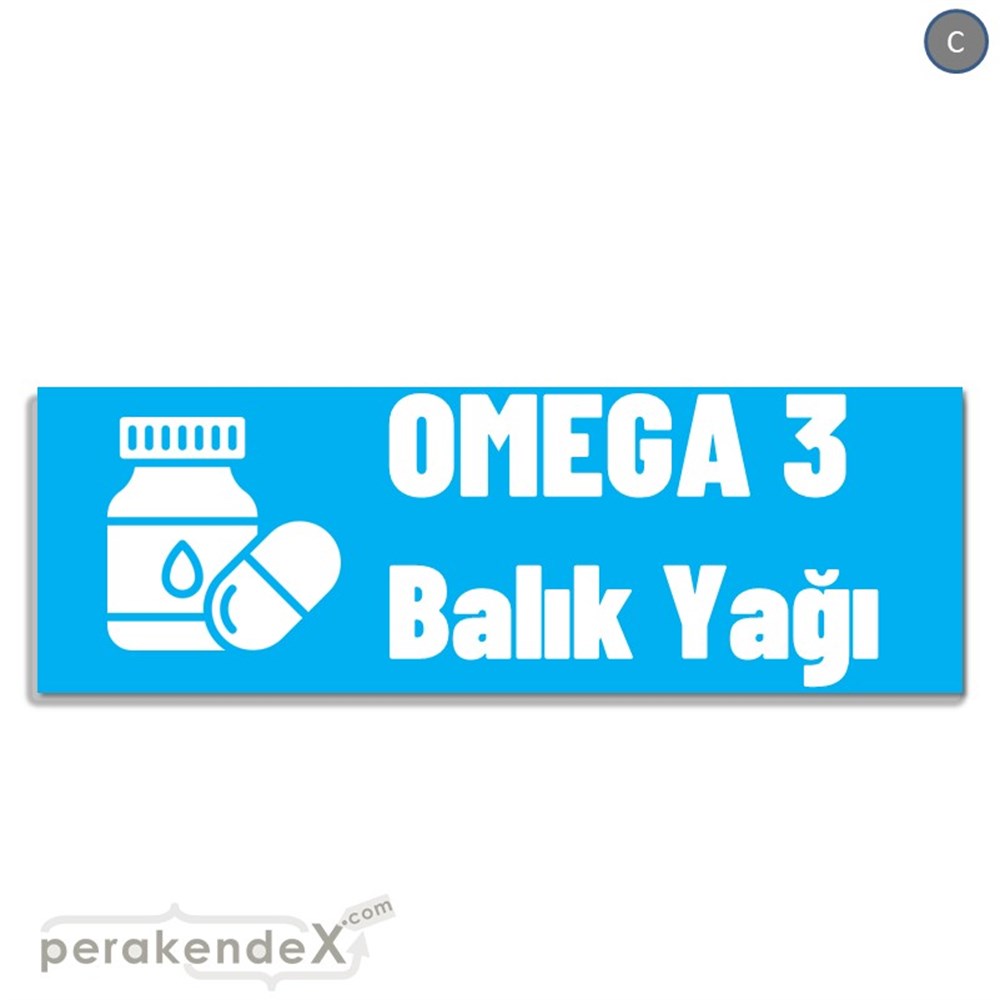 Omega 3 Balık Yağı VİTRİN, CAM FOLYO,  VİNİL (BANNER) -dikdörtgen,tek yön baskıvitrin - cam folyo,  vinil