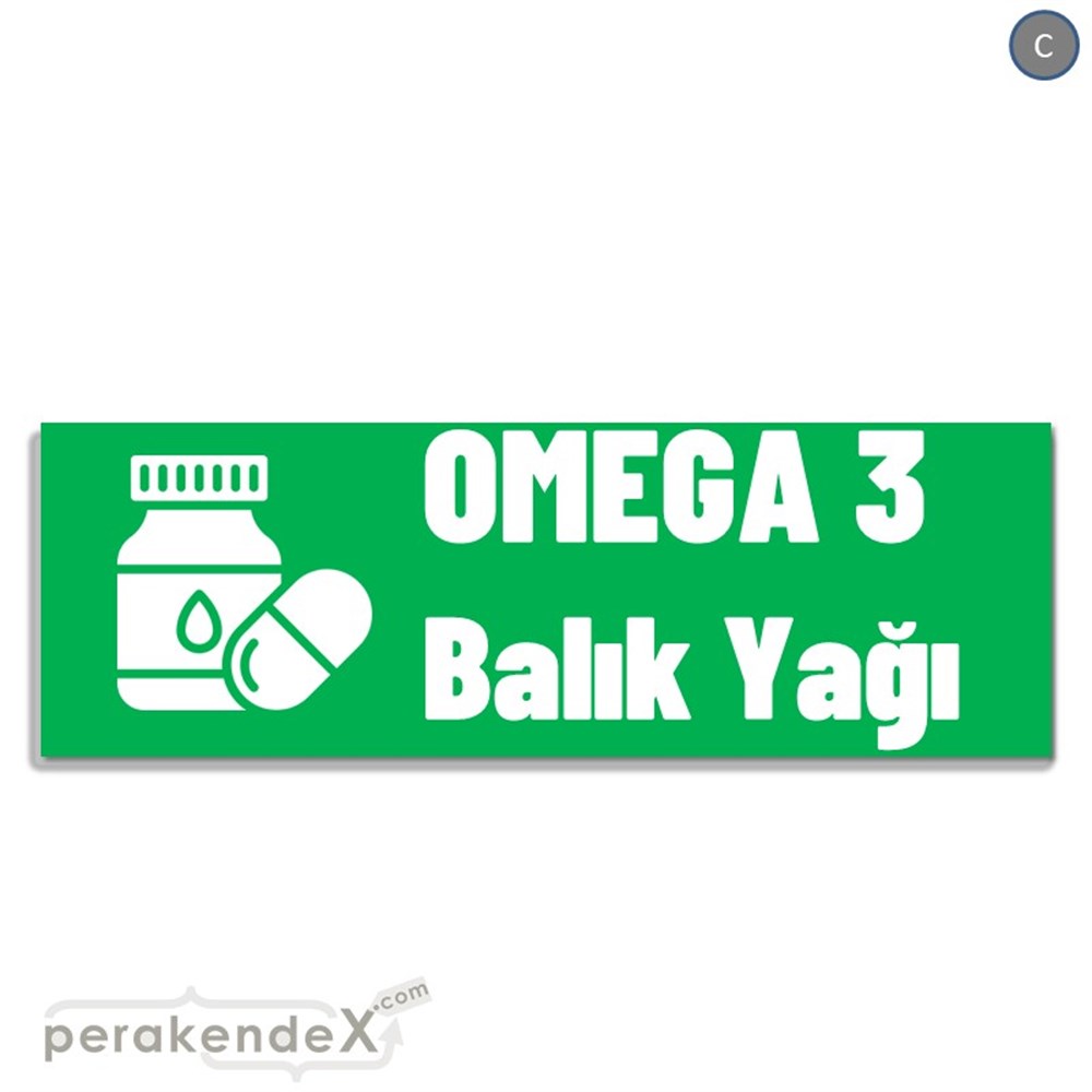 Omega 3 Balık Yağı VİTRİN, CAM FOLYO,  VİNİL (BANNER) -dikdörtgen,tek yön baskıvitrin - cam folyo,  vinil