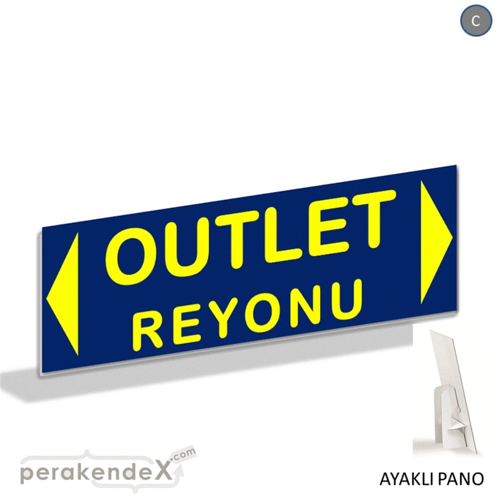 outlet reyonu AYAKLI REKLAM BANNER -dikdörtgen,tek yön baskı