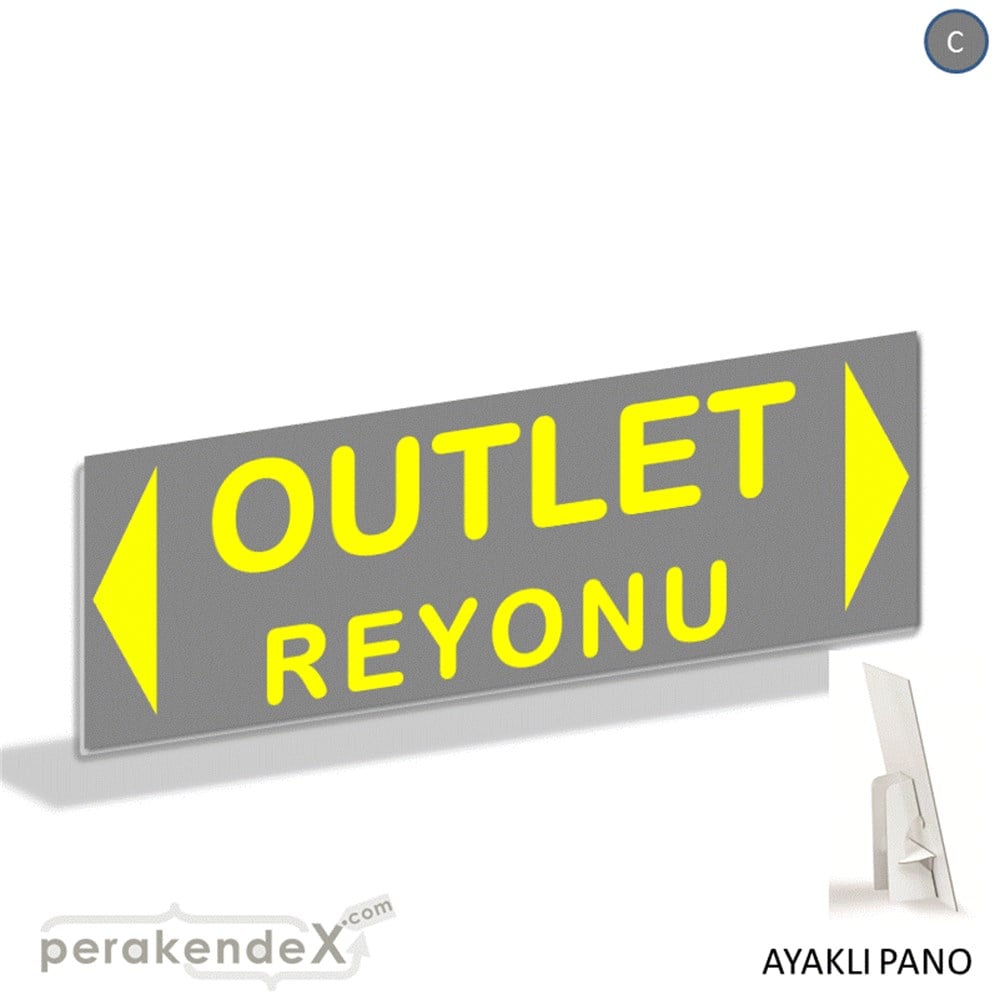 outlet reyonu AYAKLI REKLAM BANNER -dikdörtgen,tek yön baskı