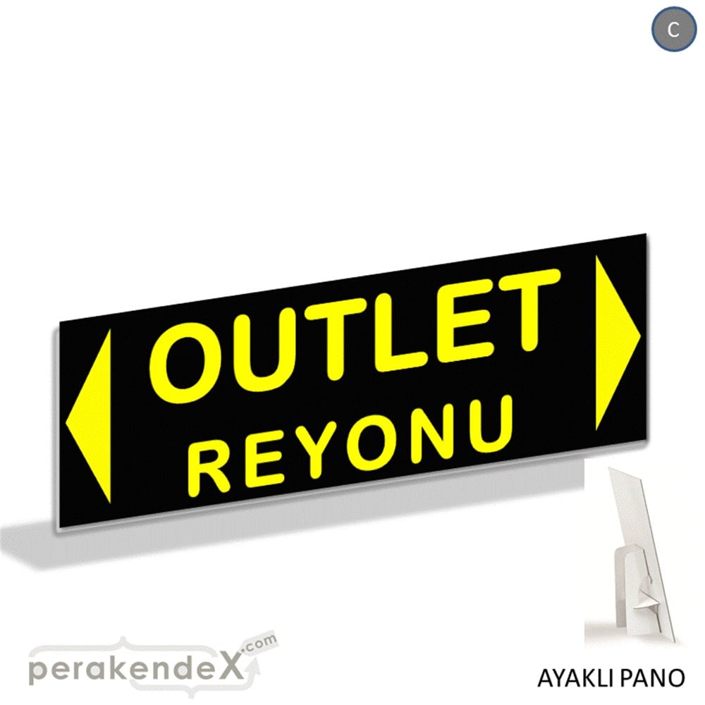 outlet reyonu AYAKLI REKLAM BANNER -dikdörtgen,tek yön baskı