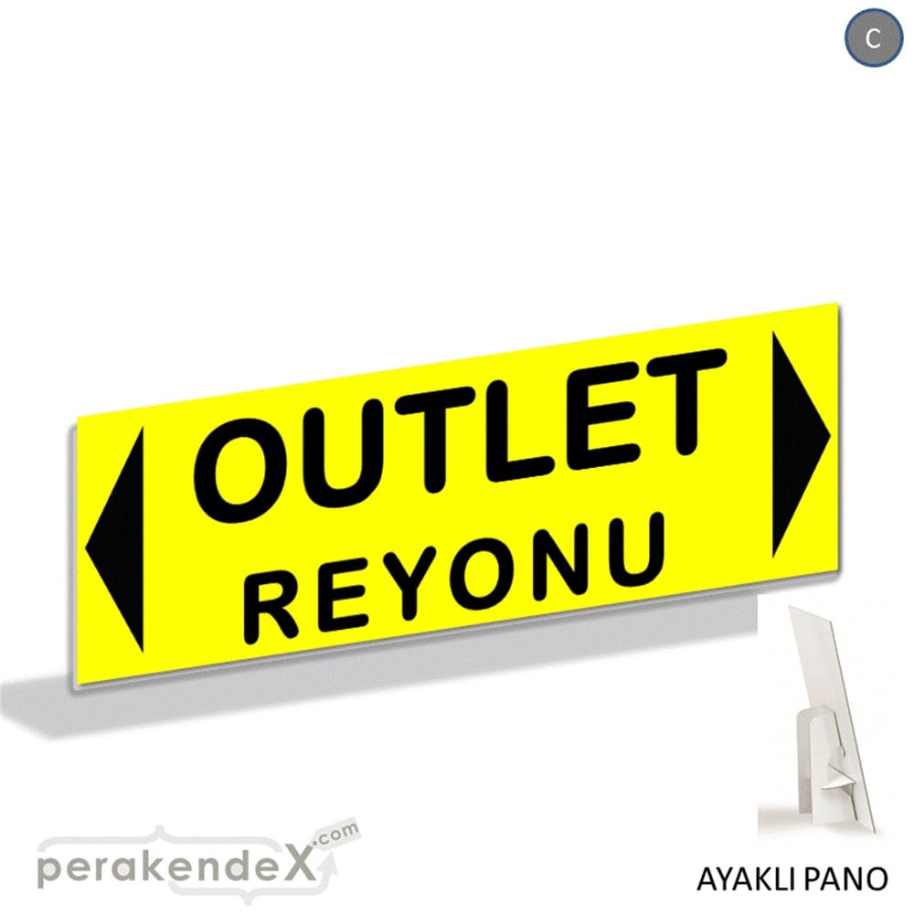 outlet reyonu AYAKLI REKLAM BANNER -dikdörtgen,tek yön baskı