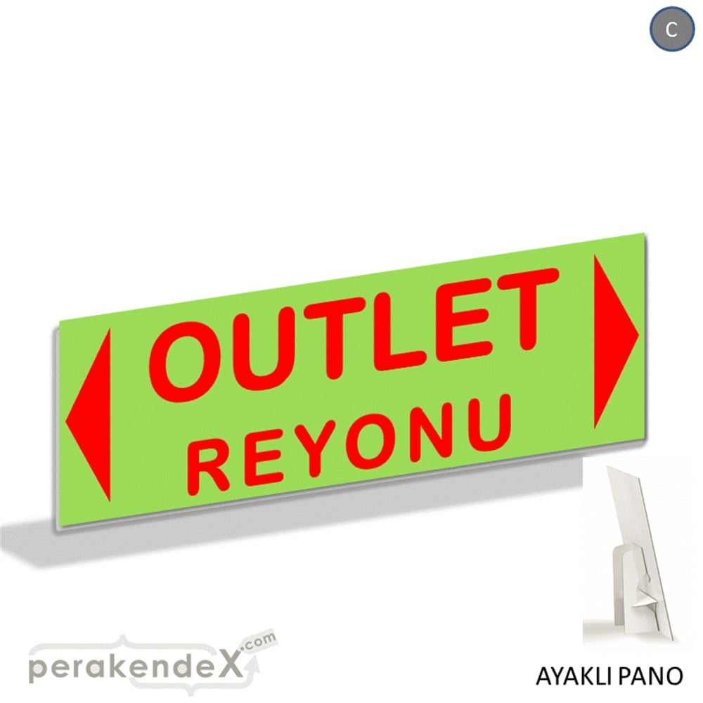 outlet reyonu AYAKLI REKLAM BANNER -dikdörtgen,tek yön baskı