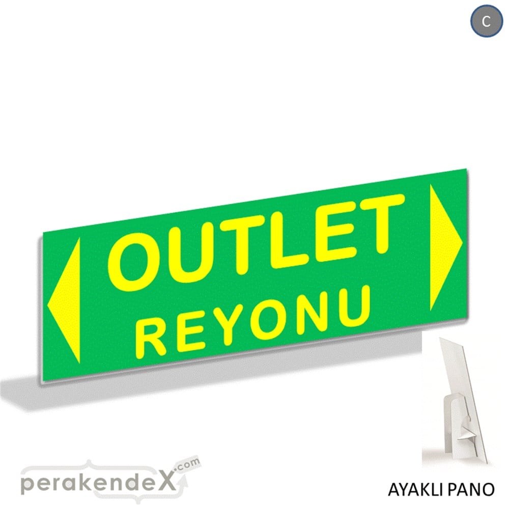 outlet reyonu AYAKLI REKLAM BANNER -dikdörtgen,tek yön baskı