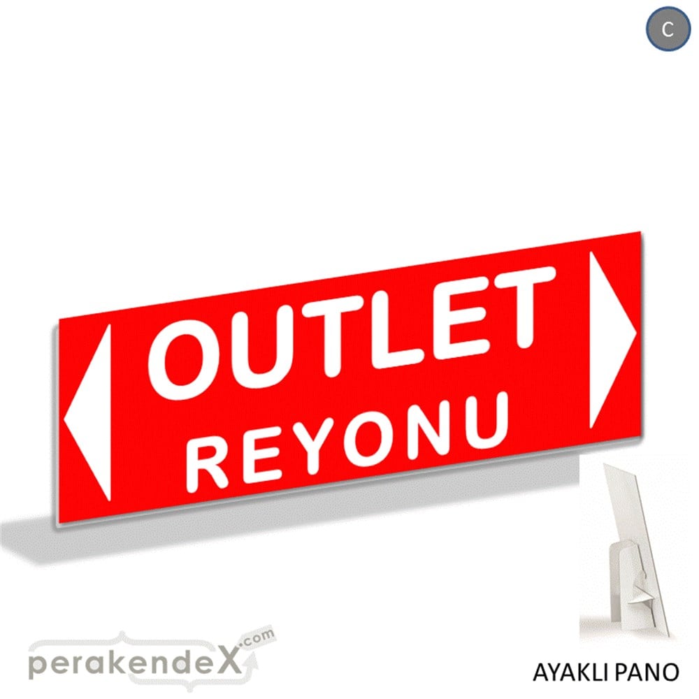 outlet reyonu AYAKLI REKLAM BANNER -dikdörtgen,tek yön baskı