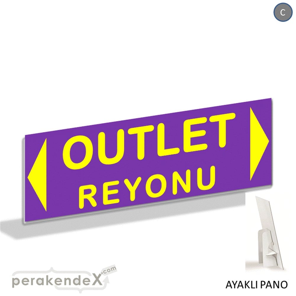 outlet reyonu AYAKLI REKLAM BANNER -dikdörtgen,tek yön baskı