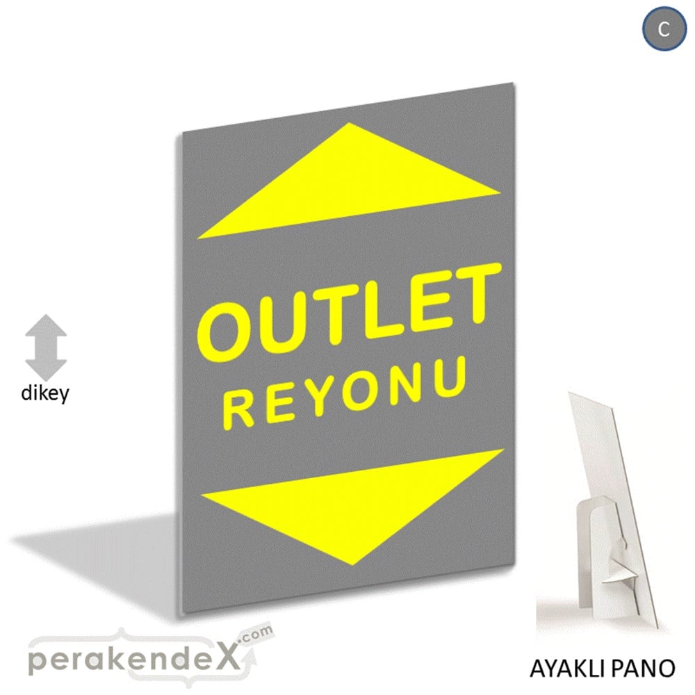 outlet reyonu AYAKLI REKLAM PANOSU -dikdörtgen,tek yön baskı