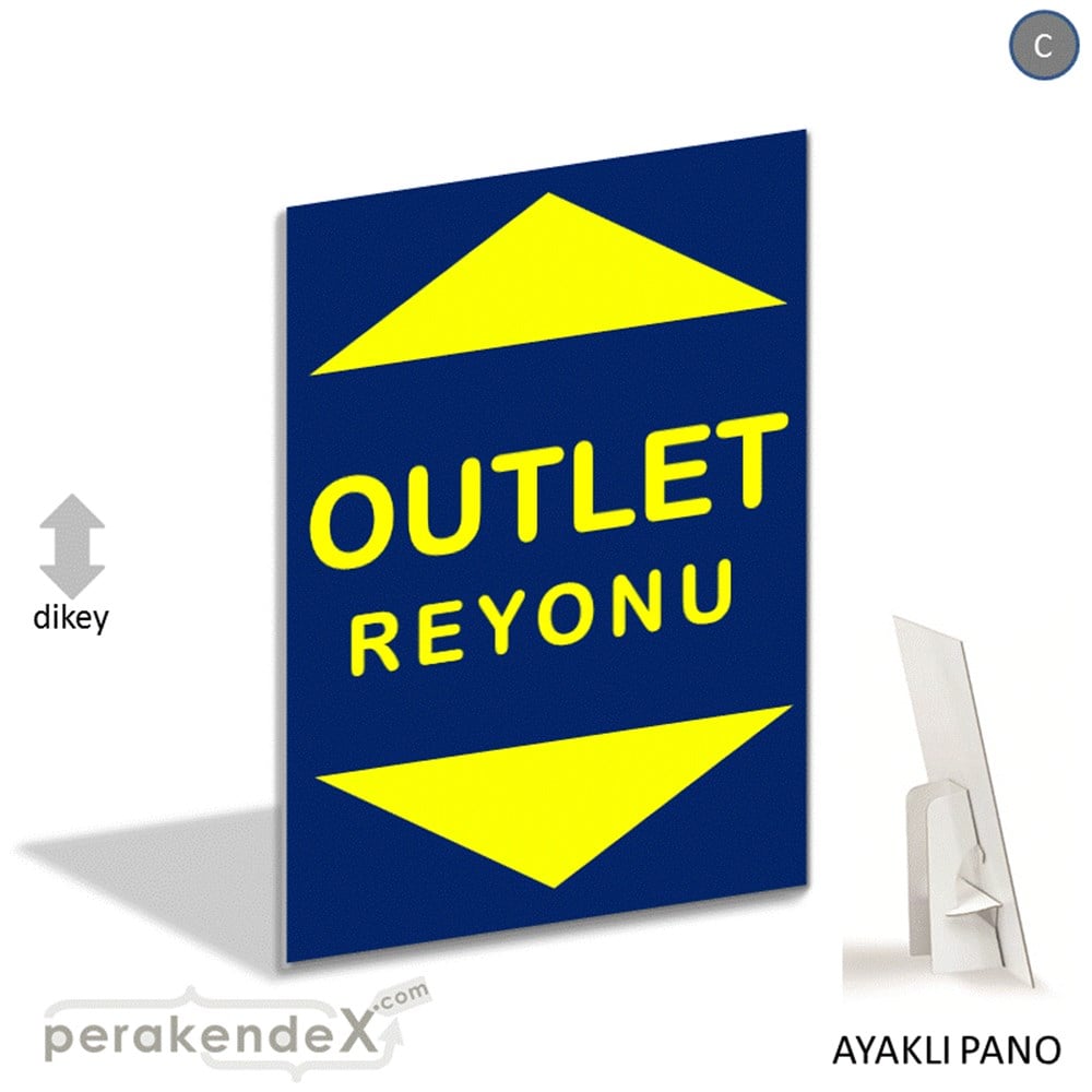 outlet reyonu AYAKLI REKLAM PANOSU -dikdörtgen,tek yön baskı