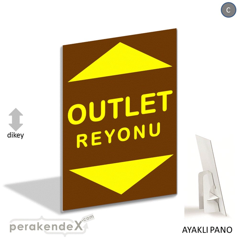 outlet reyonu AYAKLI REKLAM PANOSU -dikdörtgen,tek yön baskı