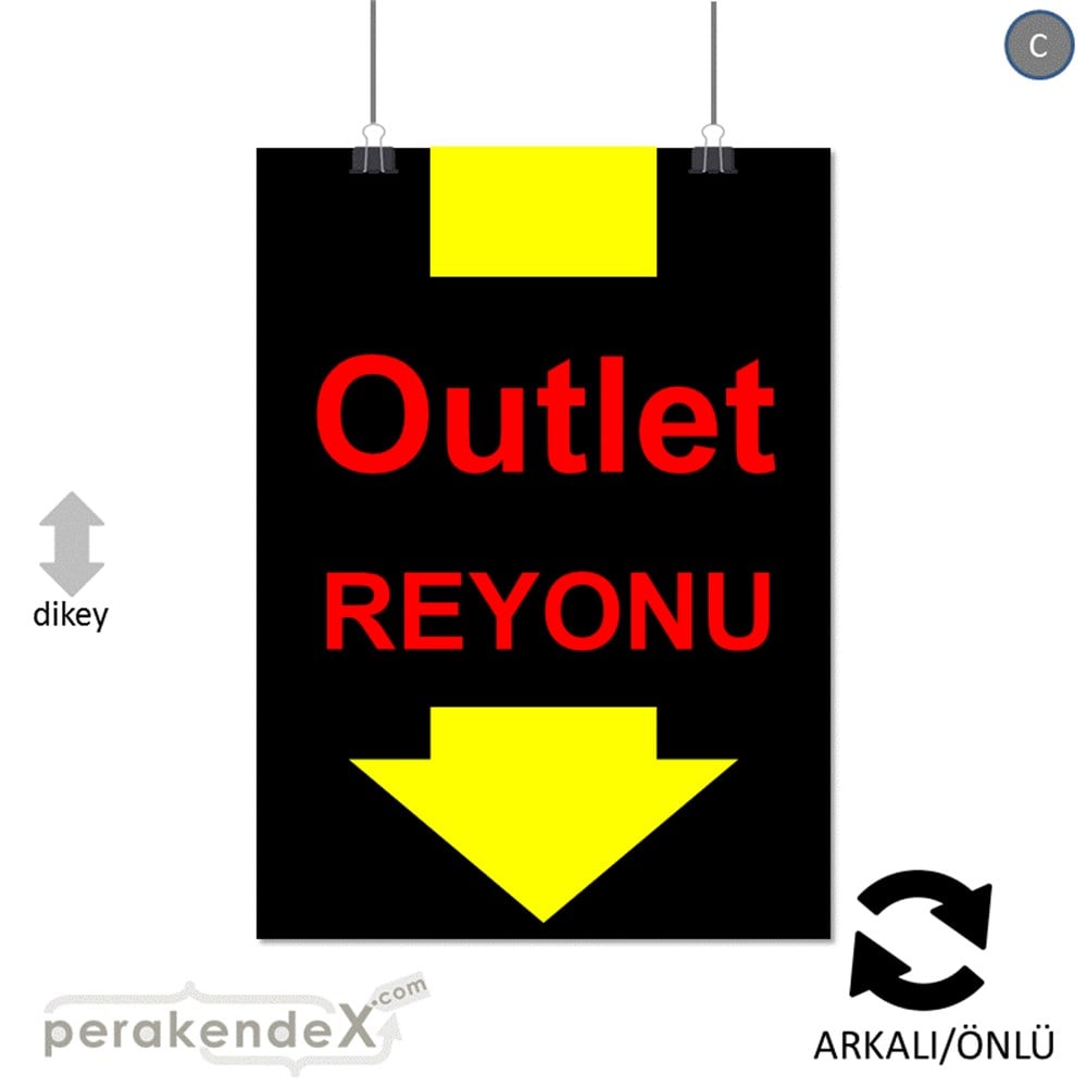 outlet reyonu SERT PLASTİK POSTER -dikdörtgen,çift yön baskı