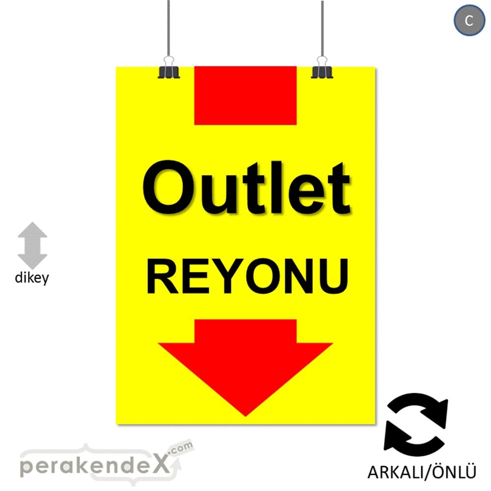 outlet reyonu SERT PLASTİK POSTER -dikdörtgen,çift yön baskı