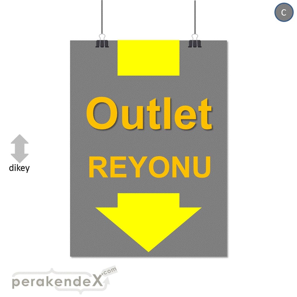 outlet reyonu SERT PLASTİK POSTER -dikdörtgen,tek yön baskı