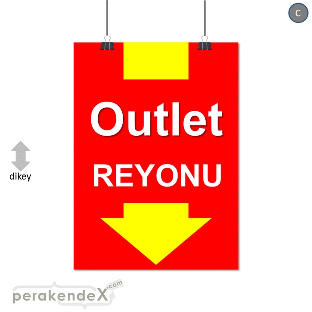 outlet reyonu SERT PLASTİK POSTER -dikdörtgen,tek yön baskı