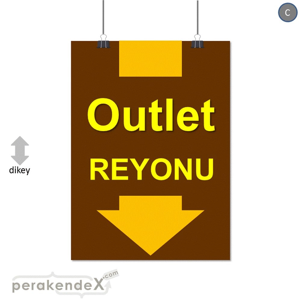 outlet reyonu SERT PLASTİK POSTER -dikdörtgen,tek yön baskı