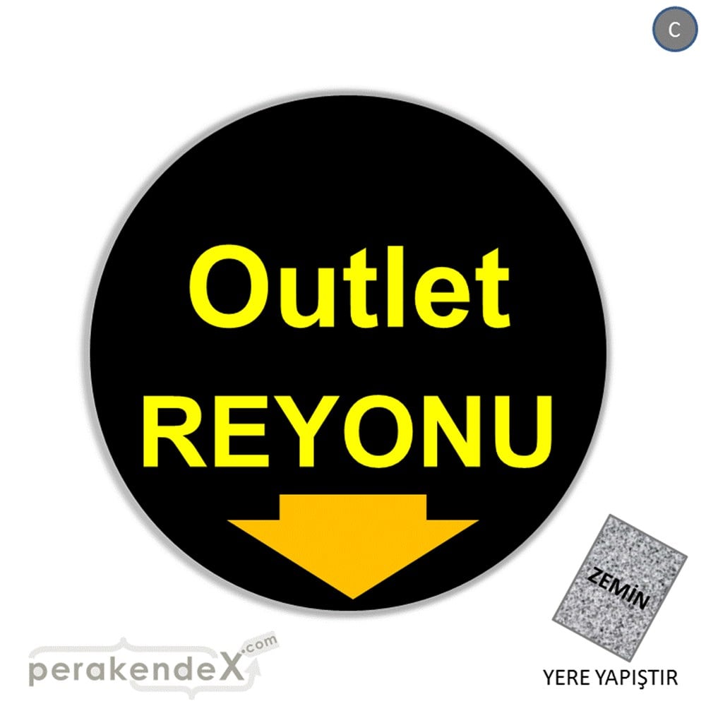 outlet reyonu YER ZEMİNE YAPIŞIR -oval,tek yön baskı