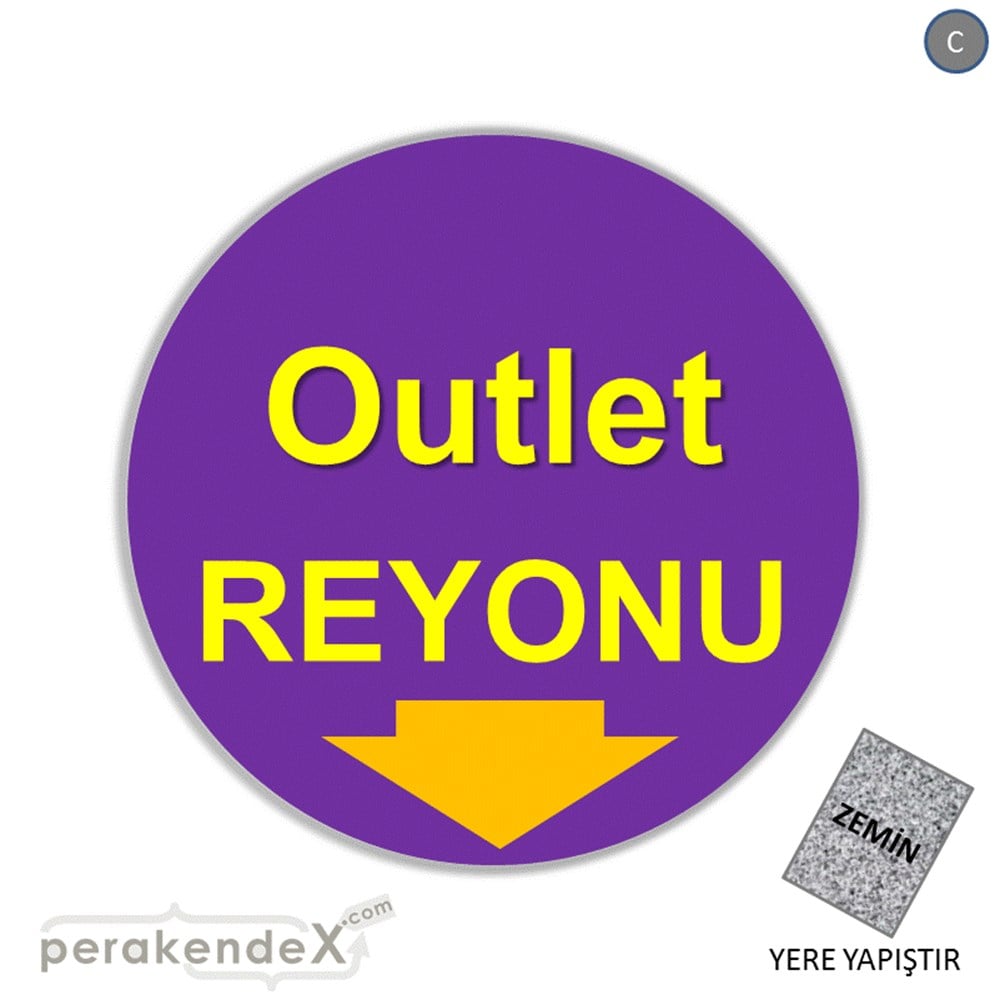 outlet reyonu YER ZEMİNE YAPIŞIR -oval,tek yön baskı