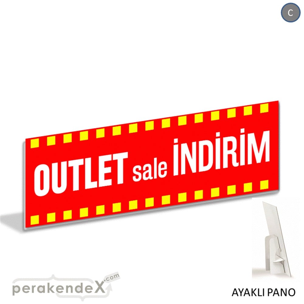 outlet sale indirim AYAKLI REKLAM BANNER -dikdörtgen,tek yön baskı