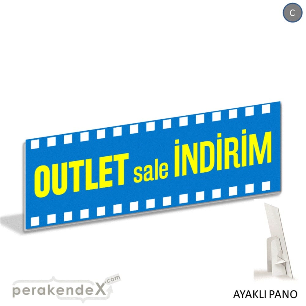 outlet sale indirim AYAKLI REKLAM BANNER -dikdörtgen,tek yön baskı