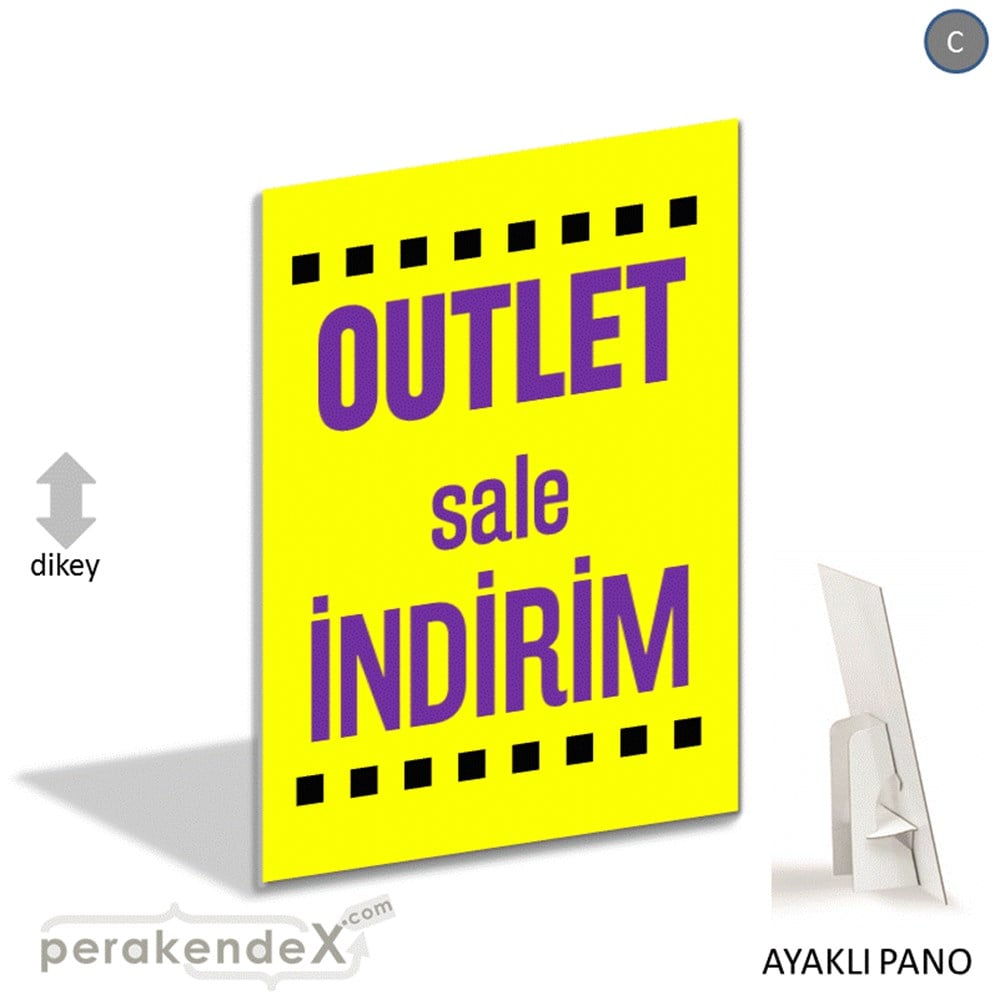 outlet sale indirim AYAKLI REKLAM PANOSU -dikdörtgen,tek yön baskı