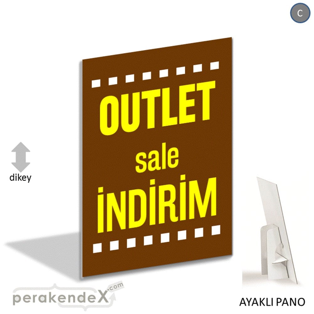 outlet sale indirim AYAKLI REKLAM PANOSU -dikdörtgen,tek yön baskı