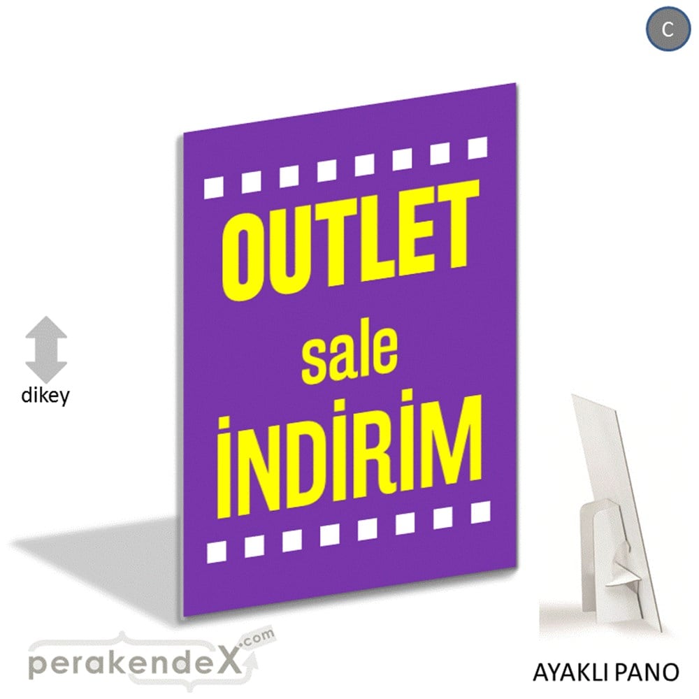 outlet sale indirim AYAKLI REKLAM PANOSU -dikdörtgen,tek yön baskı