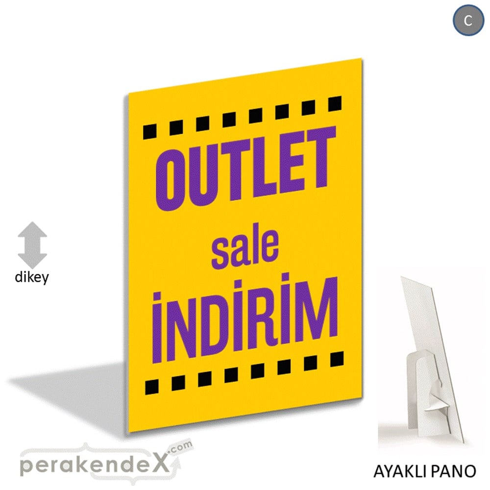 outlet sale indirim AYAKLI REKLAM PANOSU -dikdörtgen,tek yön baskı