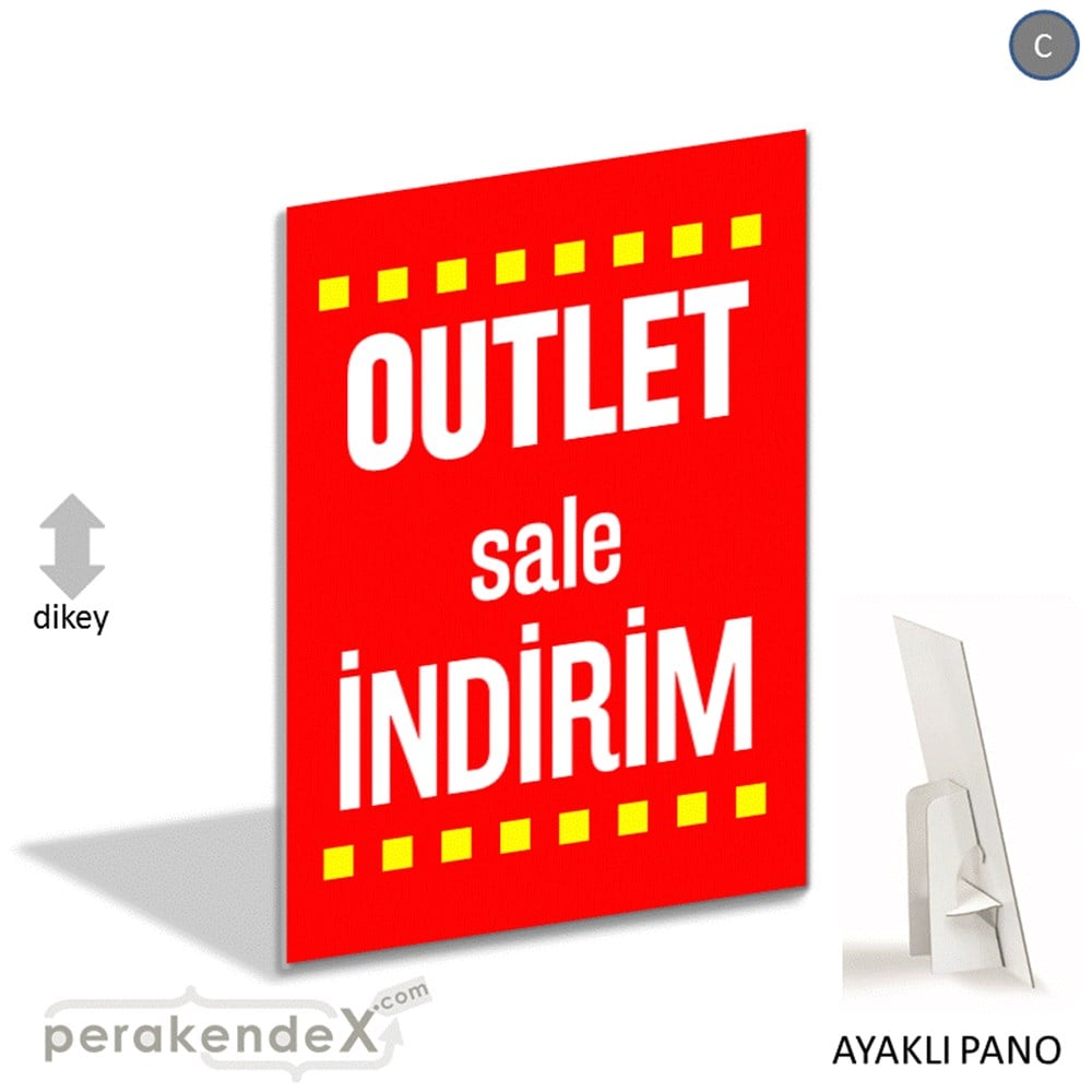 outlet sale indirim AYAKLI REKLAM PANOSU -dikdörtgen,tek yön baskı