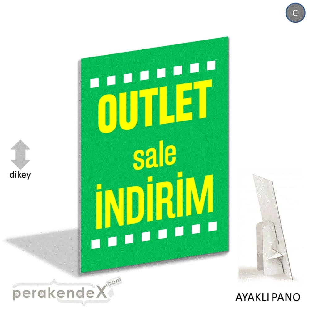 outlet sale indirim AYAKLI REKLAM PANOSU -dikdörtgen,tek yön baskı