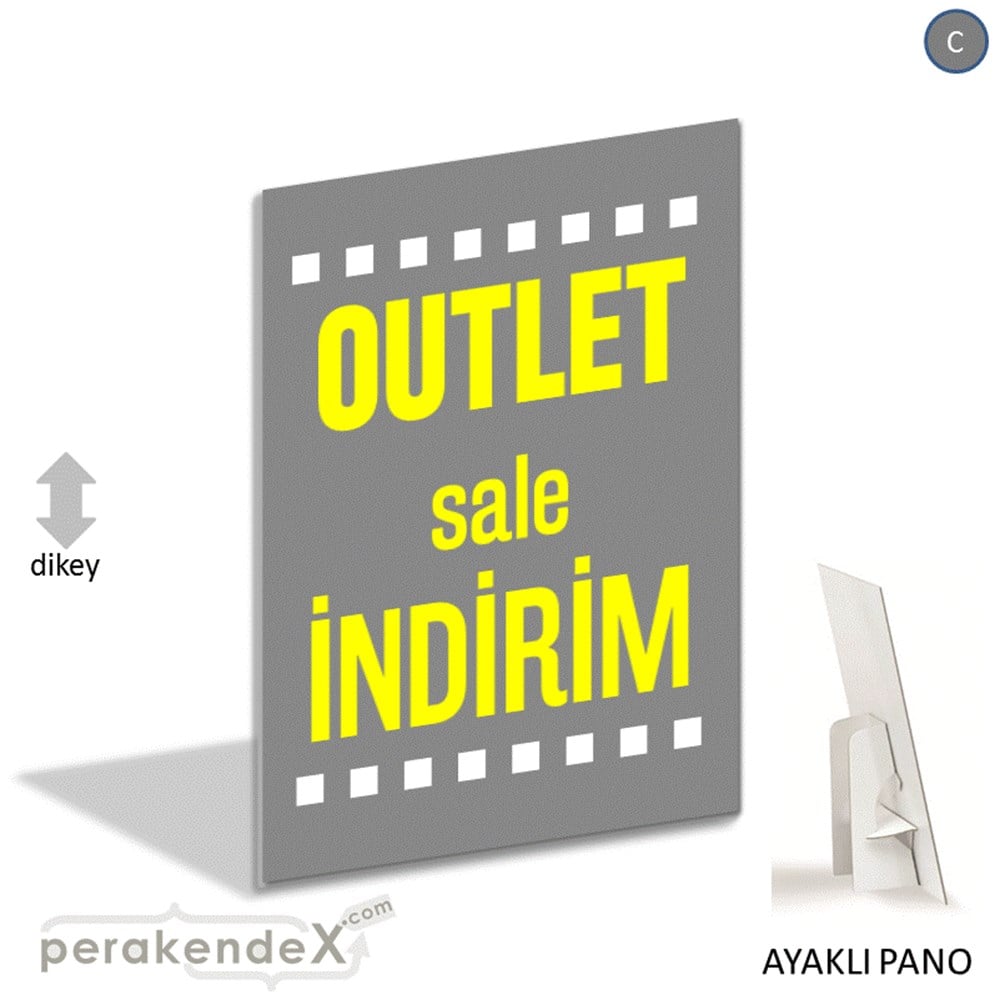outlet sale indirim AYAKLI REKLAM PANOSU -dikdörtgen,tek yön baskı