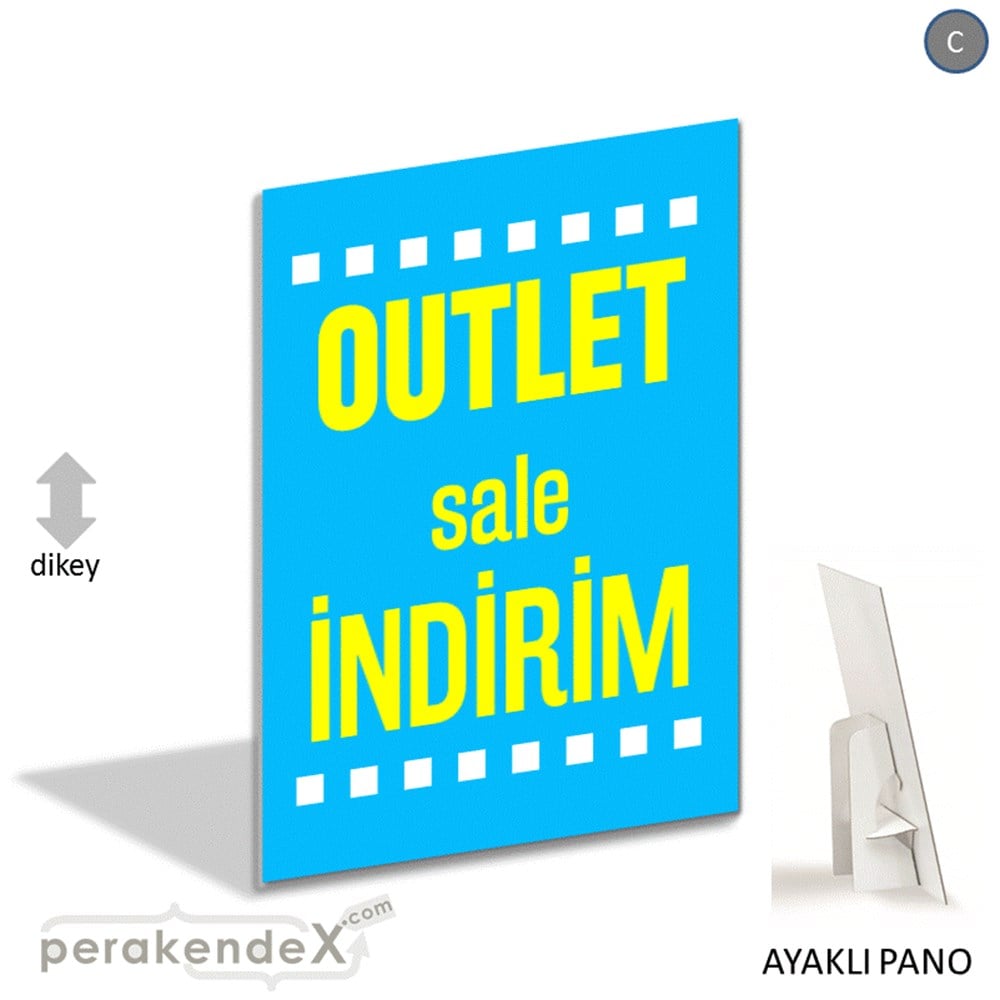 outlet sale indirim AYAKLI REKLAM PANOSU -dikdörtgen,tek yön baskı