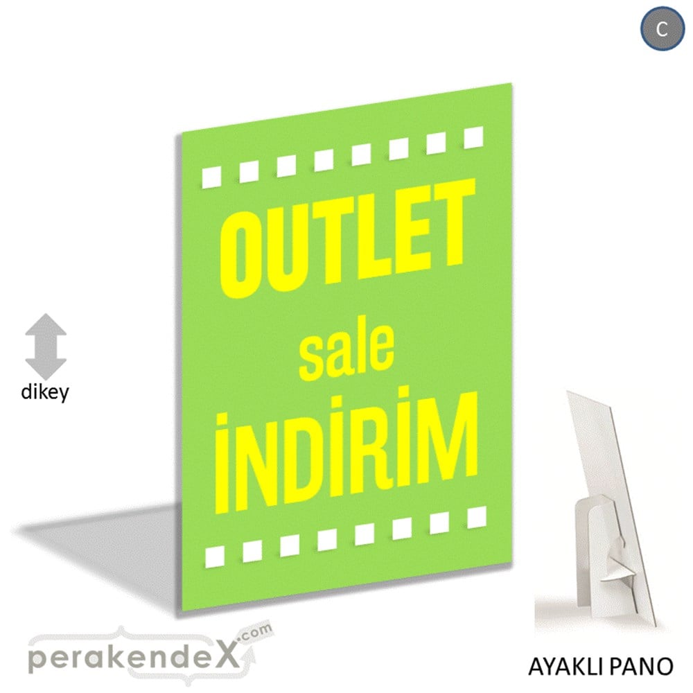 outlet sale indirim AYAKLI REKLAM PANOSU -dikdörtgen,tek yön baskı