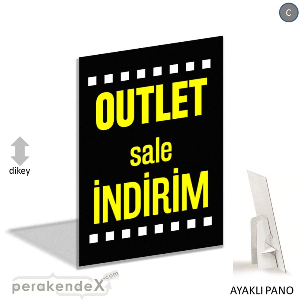 outlet sale indirim AYAKLI REKLAM PANOSU -dikdörtgen,tek yön baskı