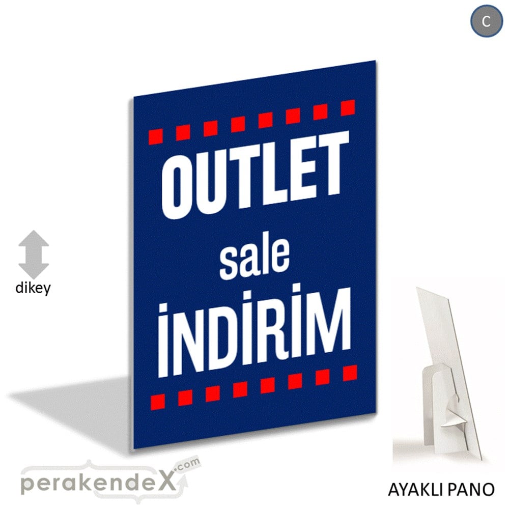 outlet sale indirim AYAKLI REKLAM PANOSU -dikdörtgen,tek yön baskı