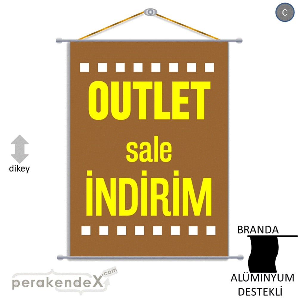 outlet sale indirim BRANDA AFİŞİ -dikdörtgen,tek yön baskı