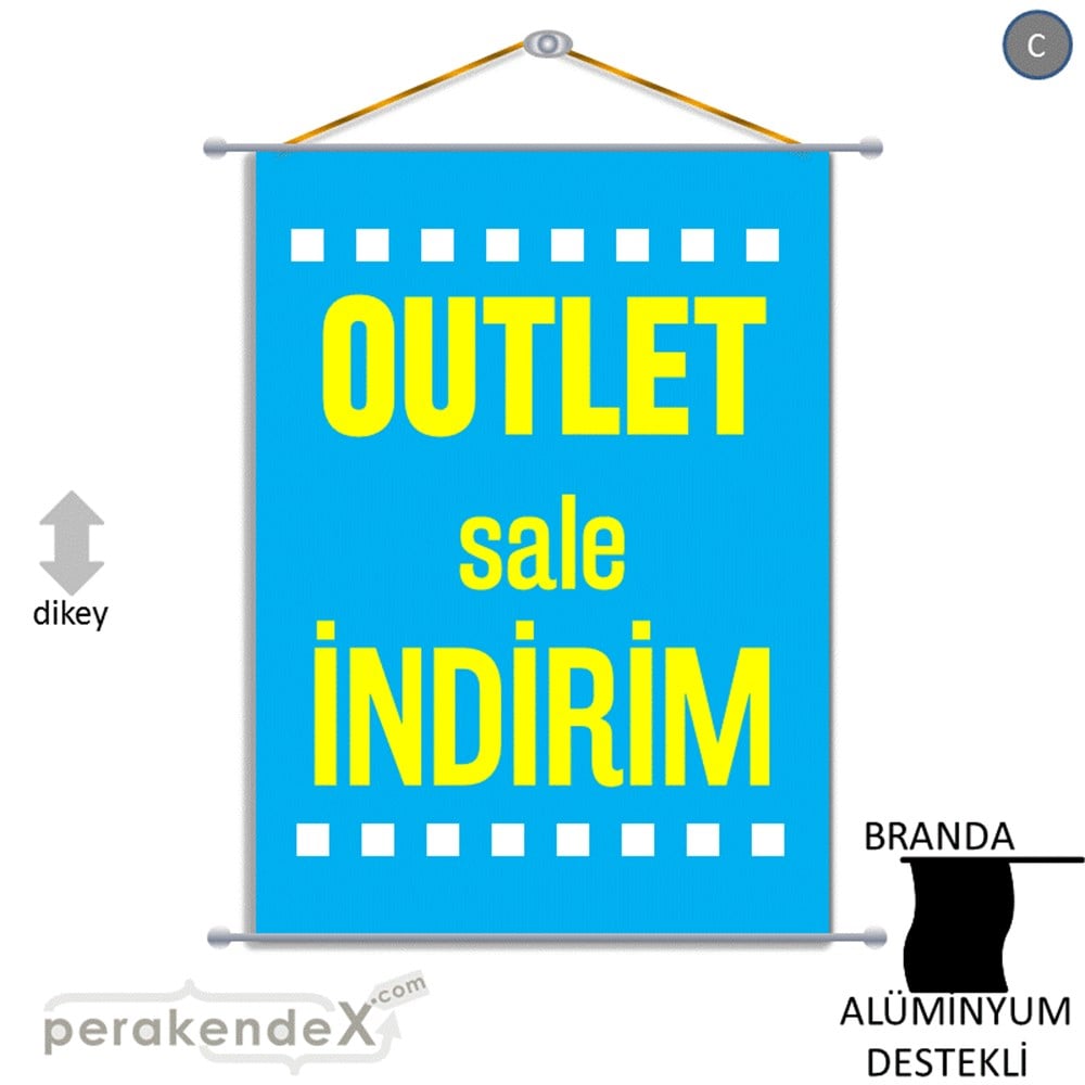 outlet sale indirim BRANDA AFİŞİ -dikdörtgen,tek yön baskı