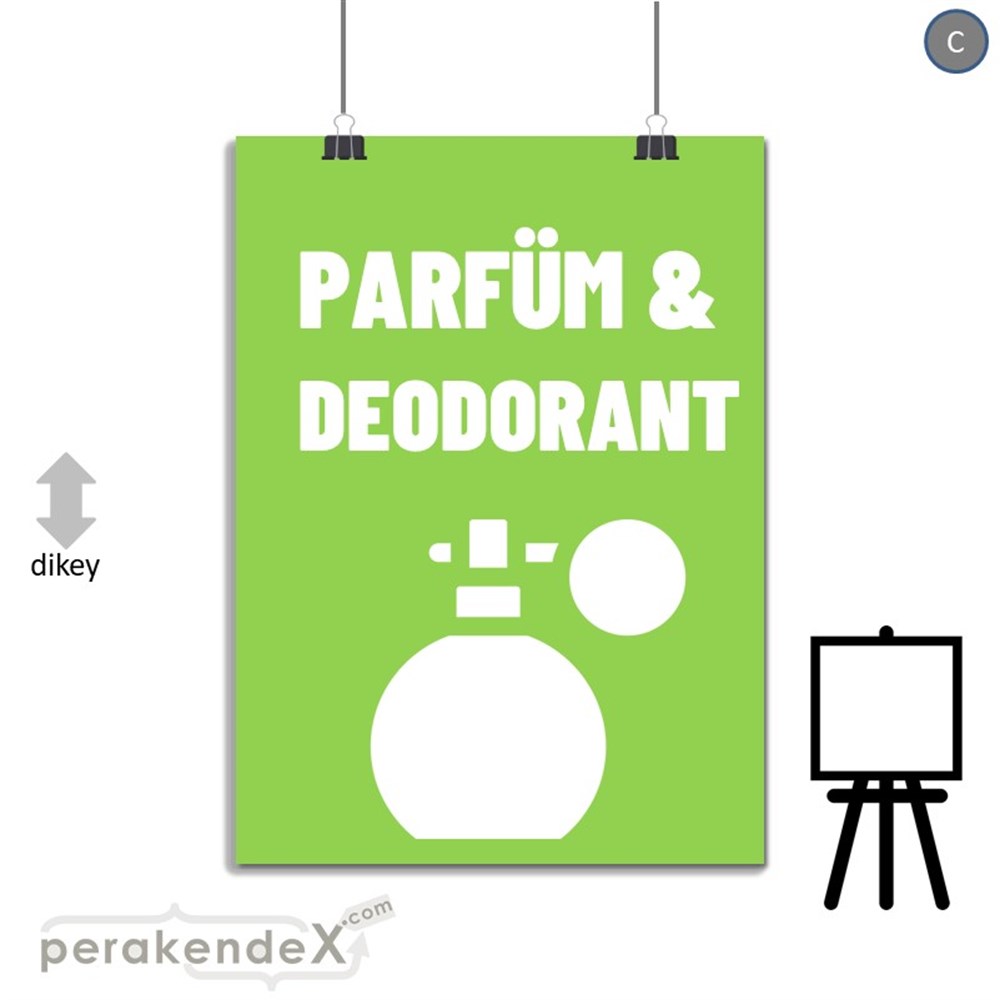 Parfüm Deodorant Çeşitleri SERT PLASTİK POSTER,  AFİŞ -dikdörtgen,tek yön baskısert plastik poster,  afiş