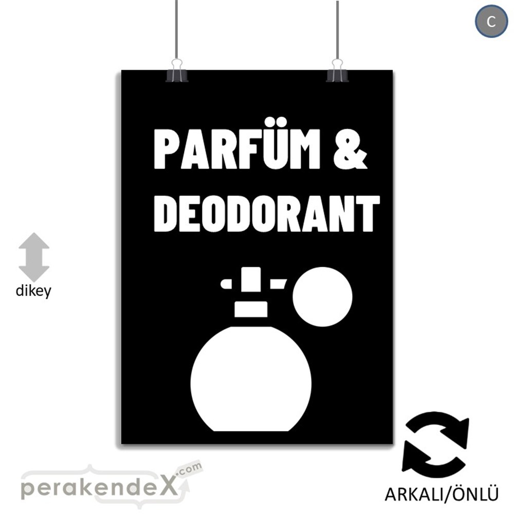 Parfüm Deodorant Çeşitleri SERT PLASTİK POSTER,  AFİŞ -dikdörtgen,çift yön baskısert plastik poster,  afiş