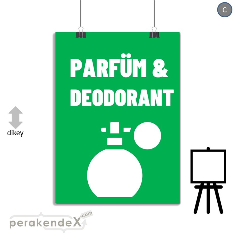 Parfüm Deodorant Çeşitleri SERT PLASTİK POSTER,  AFİŞ -dikdörtgen,tek yön baskısert plastik poster,  afiş