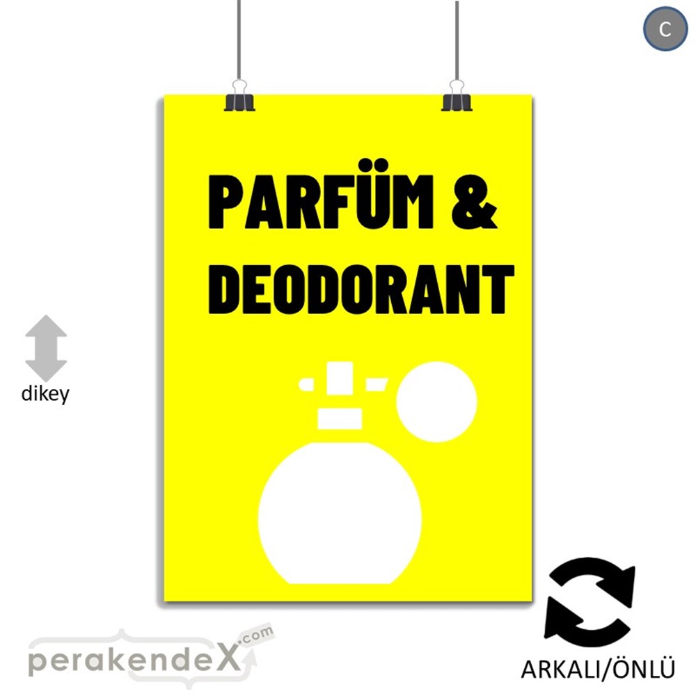 Parfüm Deodorant Çeşitleri SERT PLASTİK POSTER,  AFİŞ -dikdörtgen,çift yön baskısert plastik poster,  afiş