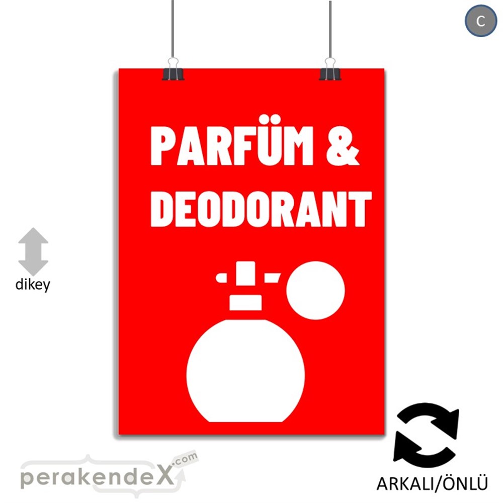 Parfüm Deodorant Çeşitleri SERT PLASTİK POSTER,  AFİŞ -dikdörtgen,çift yön baskısert plastik poster,  afiş