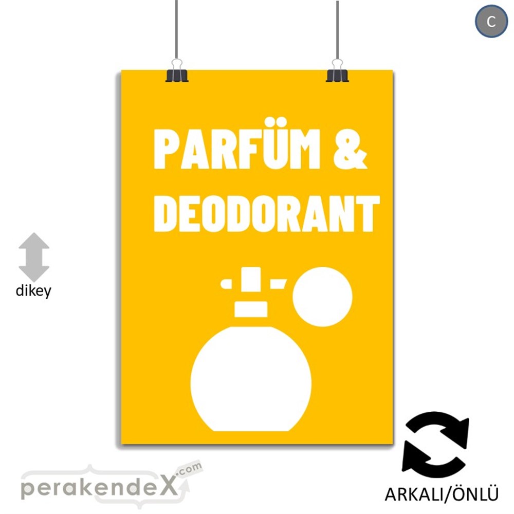 Parfüm Deodorant Çeşitleri SERT PLASTİK POSTER,  AFİŞ -dikdörtgen,çift yön baskısert plastik poster,  afiş