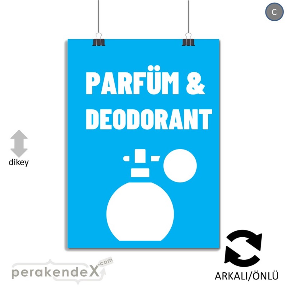 Parfüm Deodorant Çeşitleri SERT PLASTİK POSTER,  AFİŞ -dikdörtgen,çift yön baskısert plastik poster,  afiş