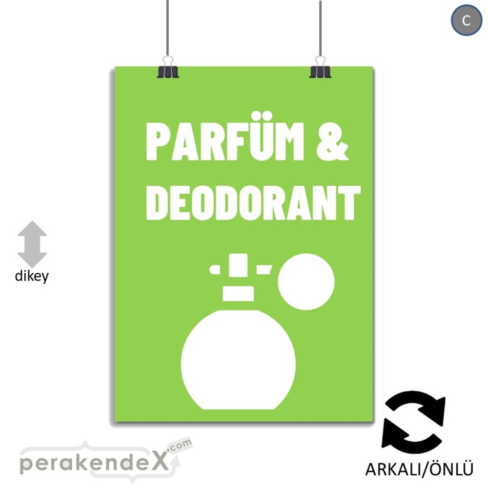 Parfüm Deodorant Çeşitleri SERT PLASTİK POSTER,  AFİŞ -dikdörtgen,çift yön baskısert plastik poster,  afiş