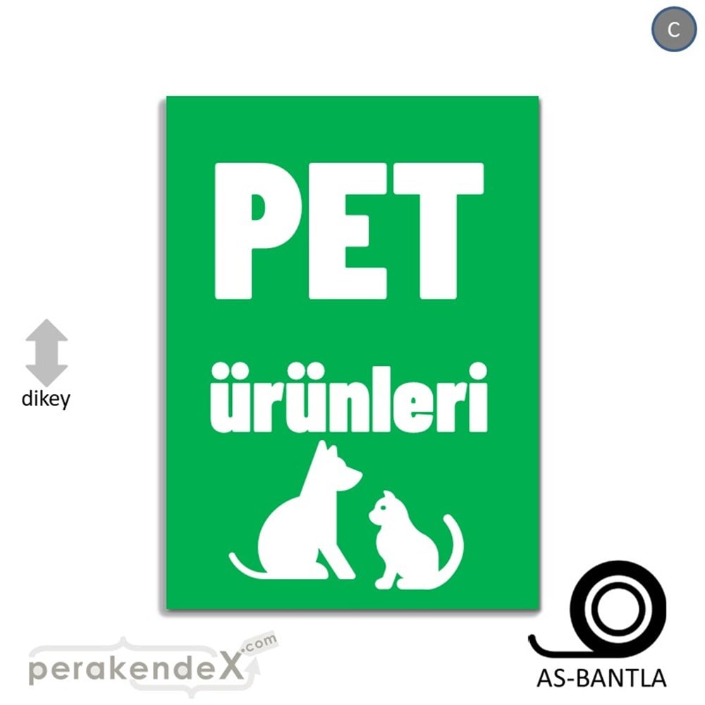 Pet Ürünleri Yazısı KAĞIT POSTER,  AFİŞ -dikdörtgen,tek yön baskıkağıt poster,  afiş