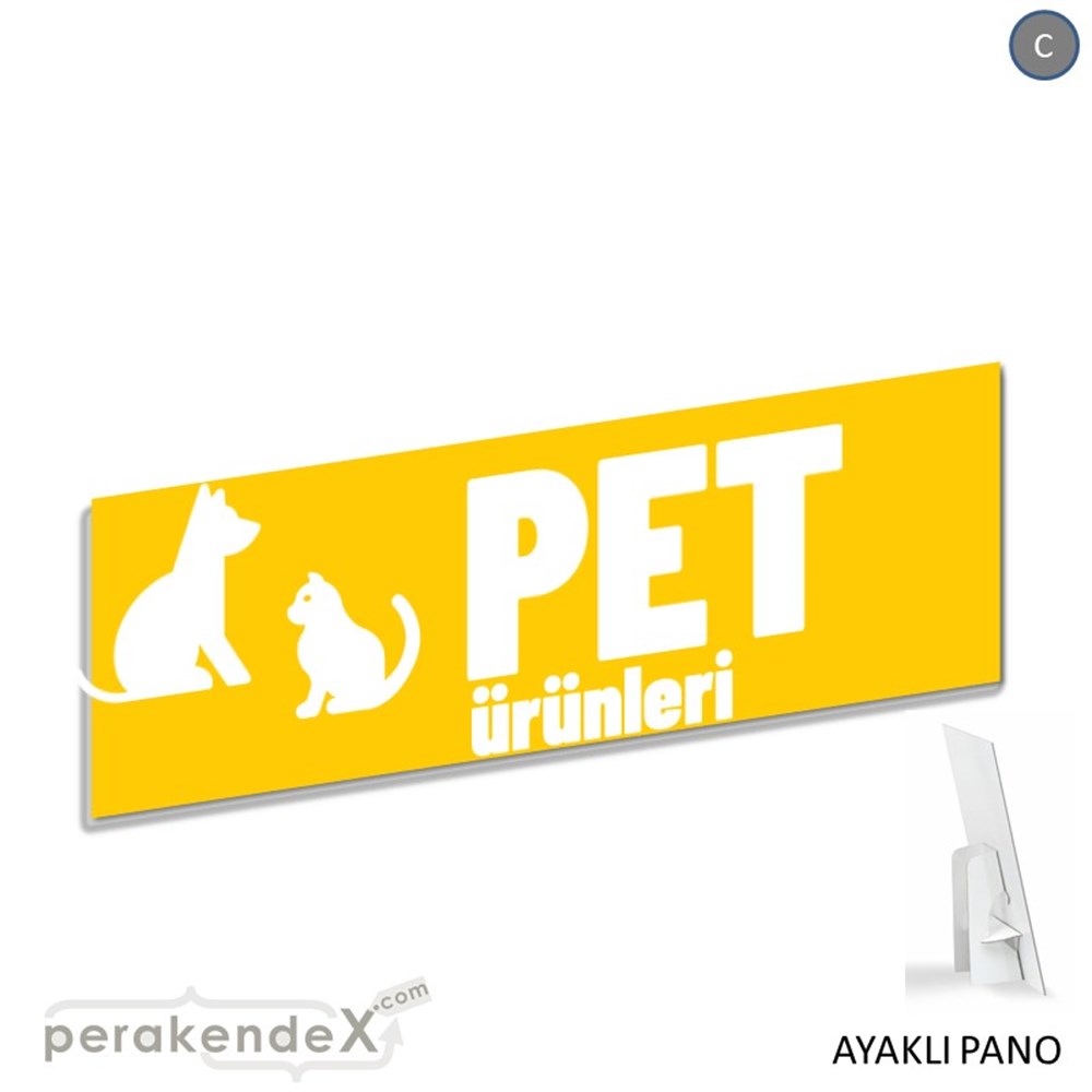 Pet Ürünleri Yazısı KARTON AYAKLI POSTER,  PANO (BANNER) -dikdörtgen,tek yön baskıkarton ayaklı poster,  pano