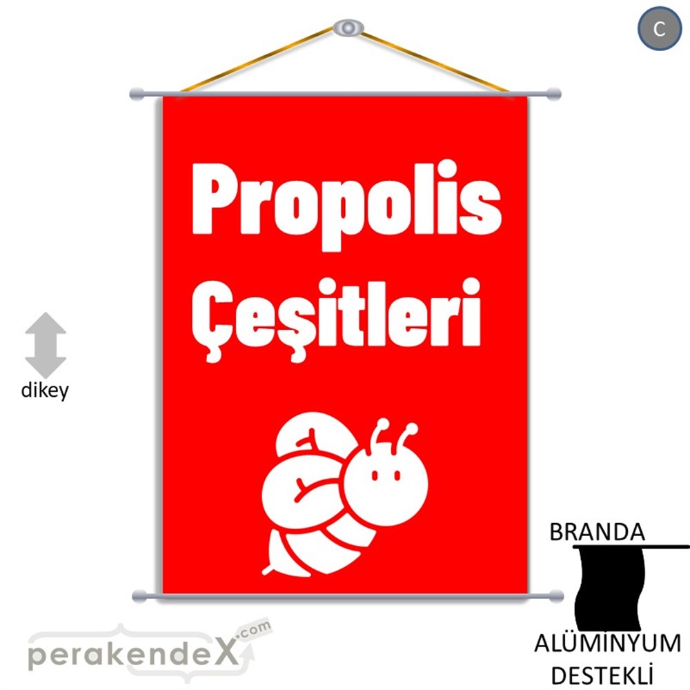 Propolis Çeşitleri Yazısı BRANDA POSTER,  AFİŞ -dikdörtgen,tek yön baskıbranda poster,  afiş