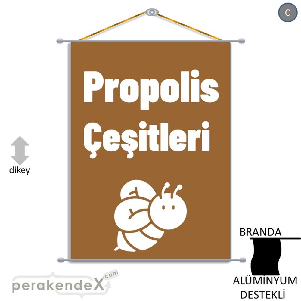 Propolis Çeşitleri Yazısı BRANDA POSTER,  AFİŞ -dikdörtgen,tek yön baskıbranda poster,  afiş