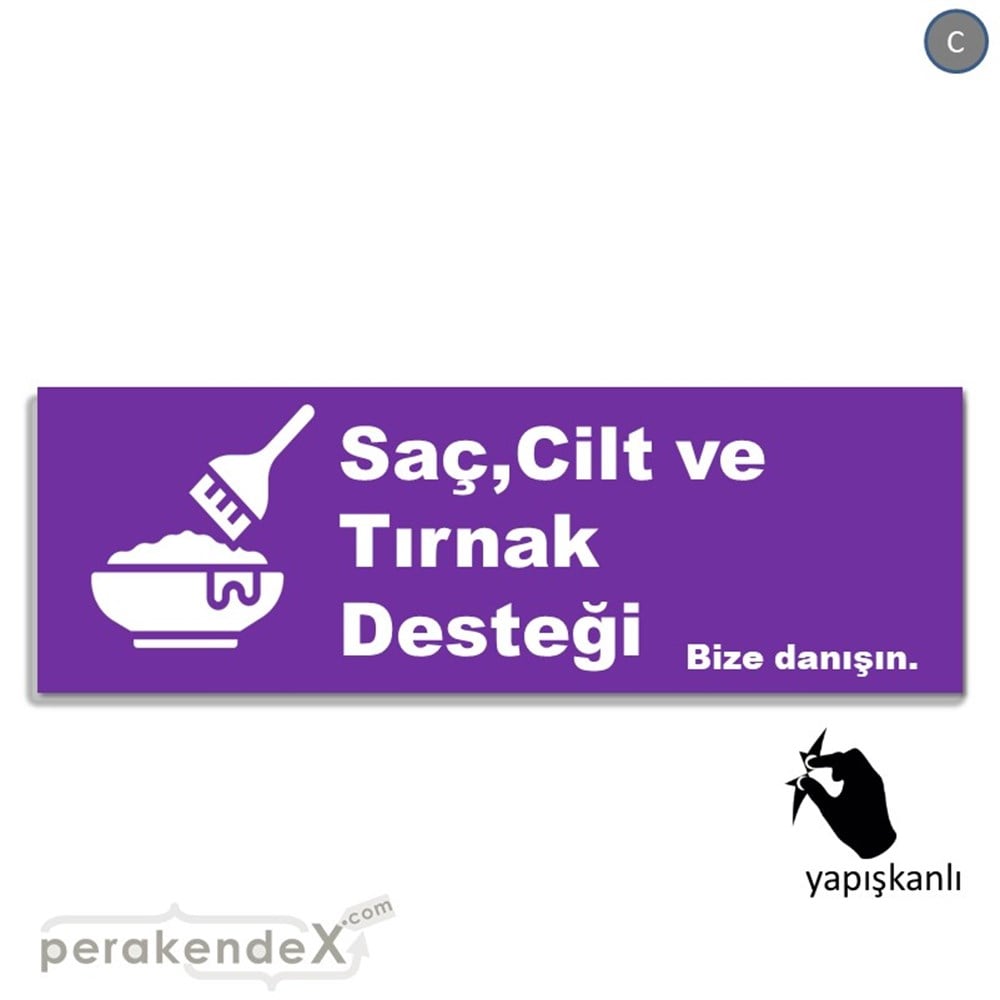 Saç,Cilt Ve Tırnak Desteği VİTRİN, CAM FOLYO,  VİNİL (BANNER) -dikdörtgen,tek yön baskıvitrin - cam folyo,  vinil