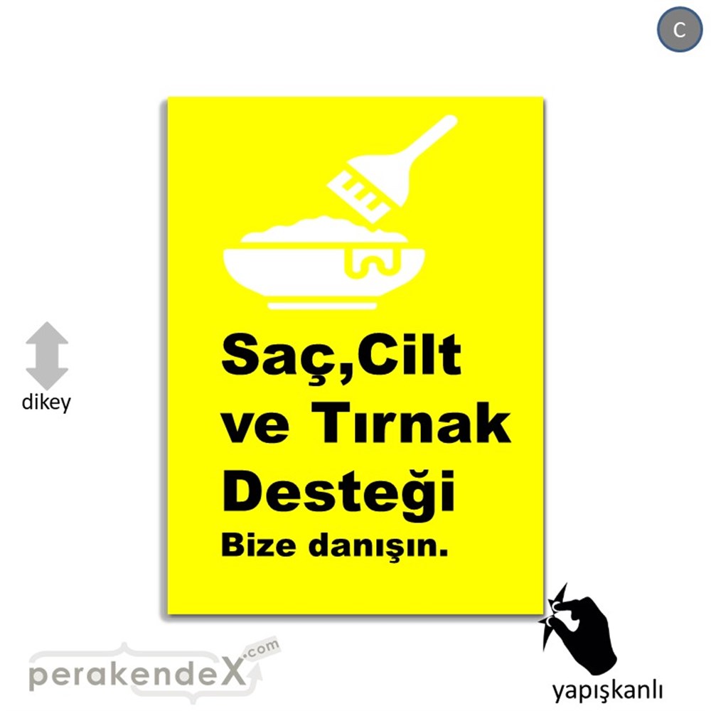 Saç,Cilt Ve Tırnak Desteği VİTRİN - CAM FOLYO,  VİNİL -dikdörtgen,tek yön baskıvitrin - cam folyo,  vinil