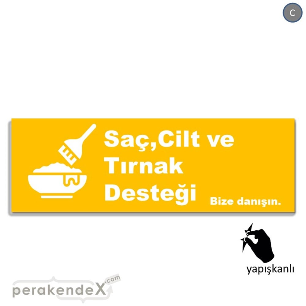 Saç,Cilt Ve Tırnak Desteği VİTRİN, CAM FOLYO,  VİNİL (BANNER) -dikdörtgen,tek yön baskıvitrin - cam folyo,  vinil